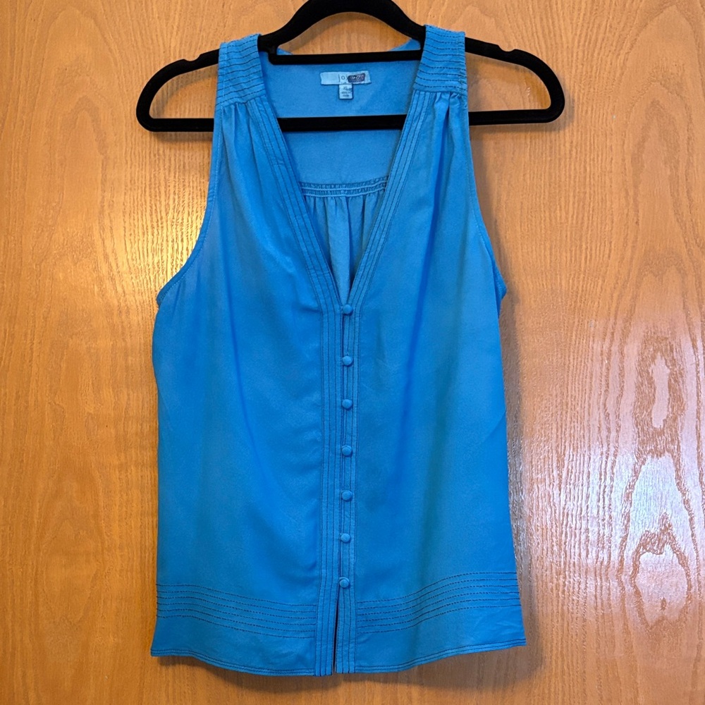 Joie Turquoise Tadita V-Neck Sleeveless Button-Front Camisole-XS